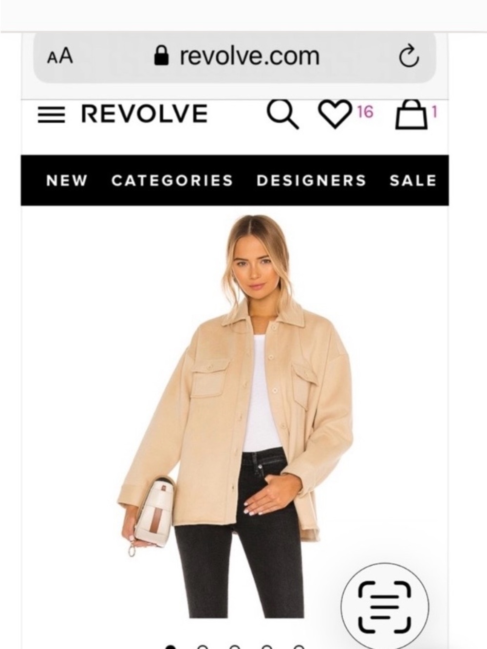 Lovers + Friends Camel Shacket with removable belt (no loops)
